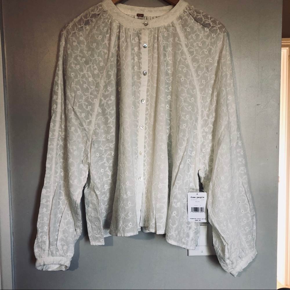 Free People Maddison eyelet Embroidered Top - Picture 5 of 10